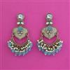 Indo Western Mother Of Pearl Earring With Mehndi Plating