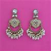 Indo Western Mother Of Pearl Earring With Mehndi Plating