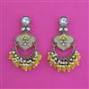 Indo Western Mother Of Pearl Earring With Mehndi Plating