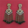 Indo Western Mother Of Pearl Earring With Mehndi Plating