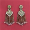 Indo Western Mother Of Pearl Earring With Mehndi Plating