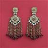 Indo Western Mother Of Pearl Earring With Mehndi Plating