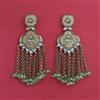 Indo Western Mother Of Pearl Earring With Mehndi Plating