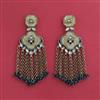 Indo Western Mother Of Pearl Earring With Mehndi Plating