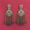 Indo Western Mother Of Pearl Earring With Mehndi Plating