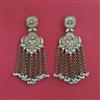 Indo Western Mother Of Pearl Earring With Mehndi Plating
