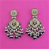 Indo Western Mother Of Pearl Earring With Mehndi Plating