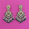 Indo Western Mother Of Pearl Earring With Mehndi Plating