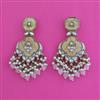 Indo Western Mother Of Pearl Earring With Mehndi Plating