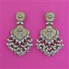 Indo Western Mother Of Pearl Earring With Mehndi Plating