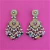 Indo Western Mother Of Pearl Earring With Mehndi Plating