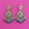 Indo Western Mother Of Pearl Earring With Mehndi Plating