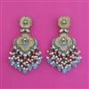 Indo Western Mother Of Pearl Earring With Mehndi Plating
