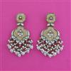 Indo Western Mother Of Pearl Earring With Mehndi Plating