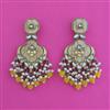 Indo Western Mother Of Pearl Earring With Mehndi Plating