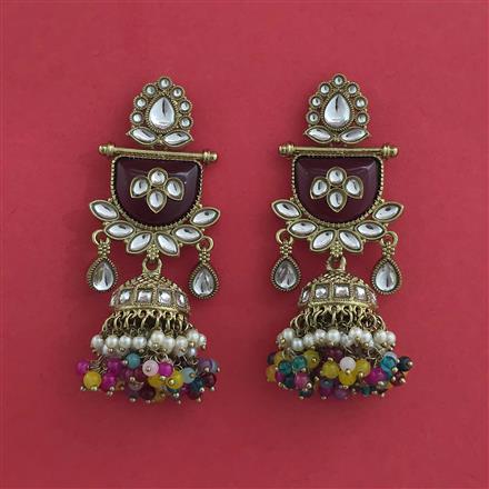 Indo Western Jhumki With Mehndi Plating