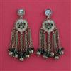 Indo Western Mother Of Pearl Earring with Mehndi Plating