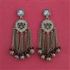 Indo Western Mother Of Pearl Earring with Mehndi Plating