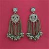 Indo Western Mother Of Pearl Earring with Mehndi Plating