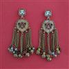 Indo Western Mother Of Pearl Earring with Mehndi Plating