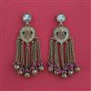 Indo Western Mother Of Pearl Earring with Mehndi Plating
