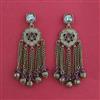 Indo Western Mother Of Pearl Earring with Mehndi Plating