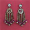 Indo Western Mother Of Pearl Earring with Mehndi Plating