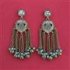 Indo Western Mother Of Pearl Earring with Mehndi Plating