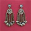 Indo Western Mother Of Pearl Earring with Mehndi Plating