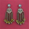 Indo Western Mother Of Pearl Earring with Mehndi Plating