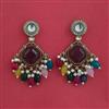 Indo Western Moti Earring with Mehndi Plating