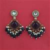 Indo Western Moti Earring with Mehndi Plating