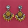 Indo Western Moti Earring with Mehndi Plating