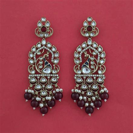 Indo Western Peacock Earring with Mehndi Plating
