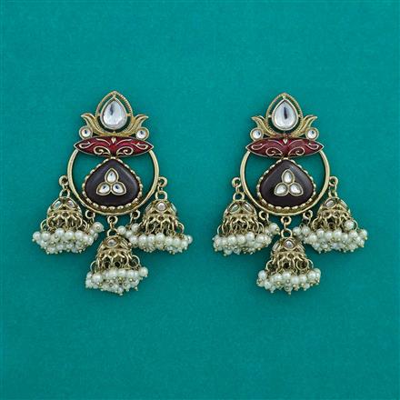 Indo Western Jhumki with Mehndi Plating