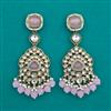 Indo Western Long Earring with Mehndi Plating