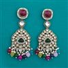 Indo Western Long Earring with Mehndi Plating