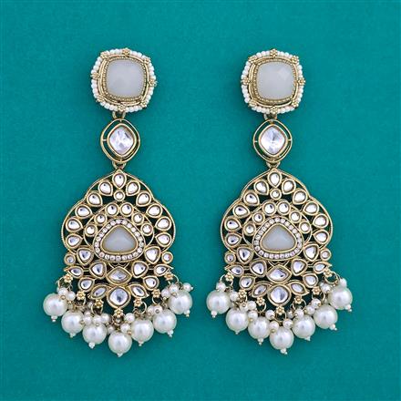 Indo Western Long Earring with Mehndi Plating