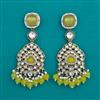 Indo Western Long Earring with Mehndi Plating