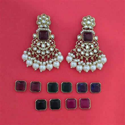 Indo Western Changeable Earring with Mehndi Plating