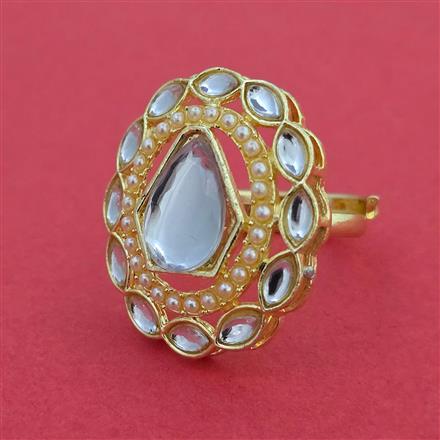 Indo Western Adjustable Ring With Gold Plating