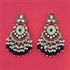 Indo Western Moti Earring with Mehndi Plating