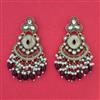 Indo Western Moti Earring with Mehndi Plating