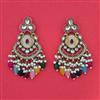 Indo Western Moti Earring with Mehndi Plating