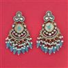 Indo Western Moti Earring with Mehndi Plating