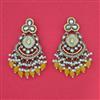 Indo Western Moti Earring with Mehndi Plating