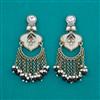 Indo Western Mother Of Pearl Earring with Mehndi Plating