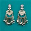 Indo Western Mother Of Pearl Earring with Mehndi Plating