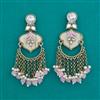 Indo Western Mother Of Pearl Earring with Mehndi Plating