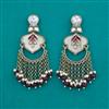 Indo Western Mother Of Pearl Earring with Mehndi Plating